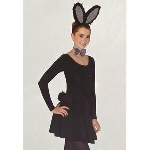 Way to Celebrate Halloween Costume Black Furry Bunny Ears Headband Kit 3-Piece